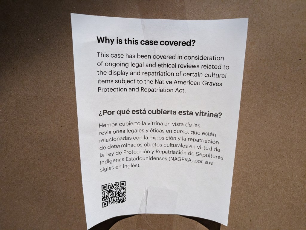 NAGPRA Notice from the Field Museum, photo taken by author.